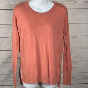 Shrinking Violet Hi-Low Pullover Sweater Rib Trim